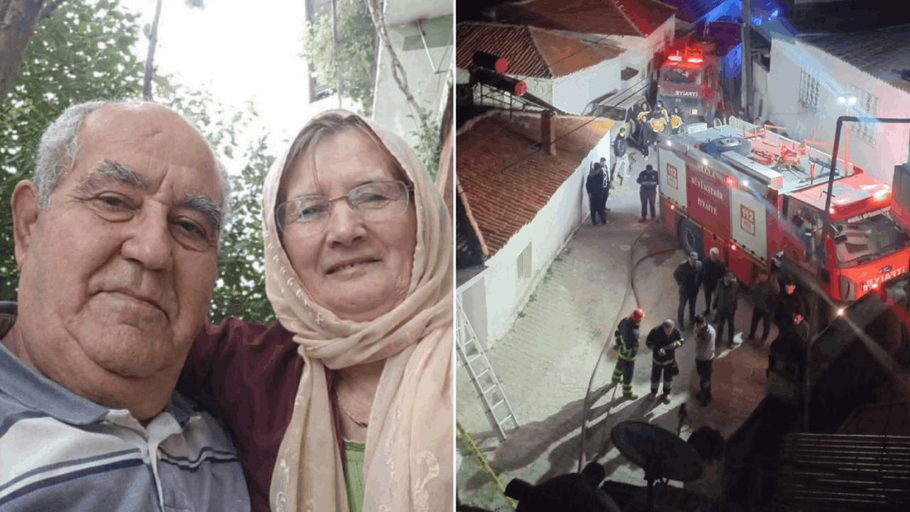Yaşlı çiftin öldüğü yangını torunları çıkarmış