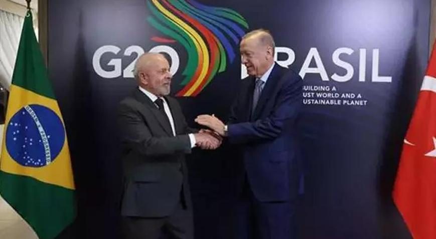 Cumhurbaşkanı Erdoğan Brezilya Lideri Lula da Silva ile görüştü